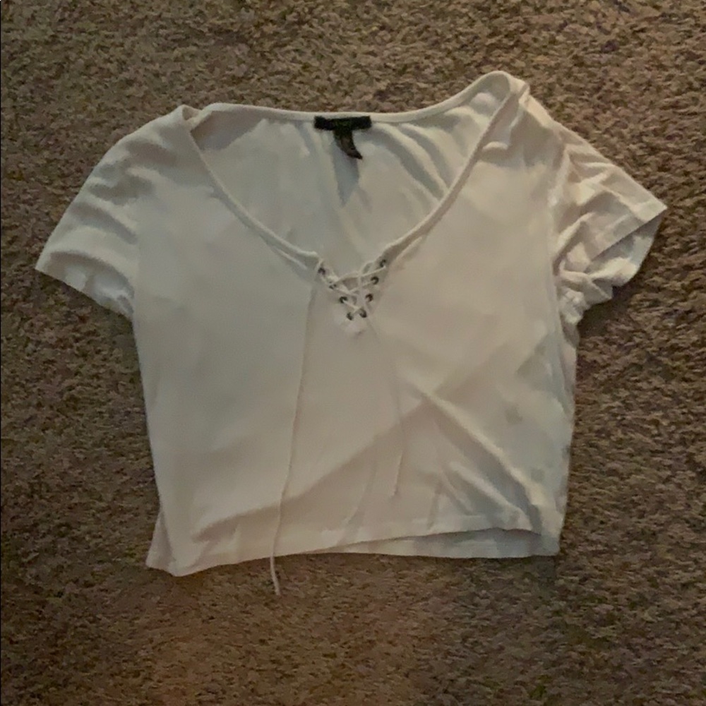 loose  white crop top